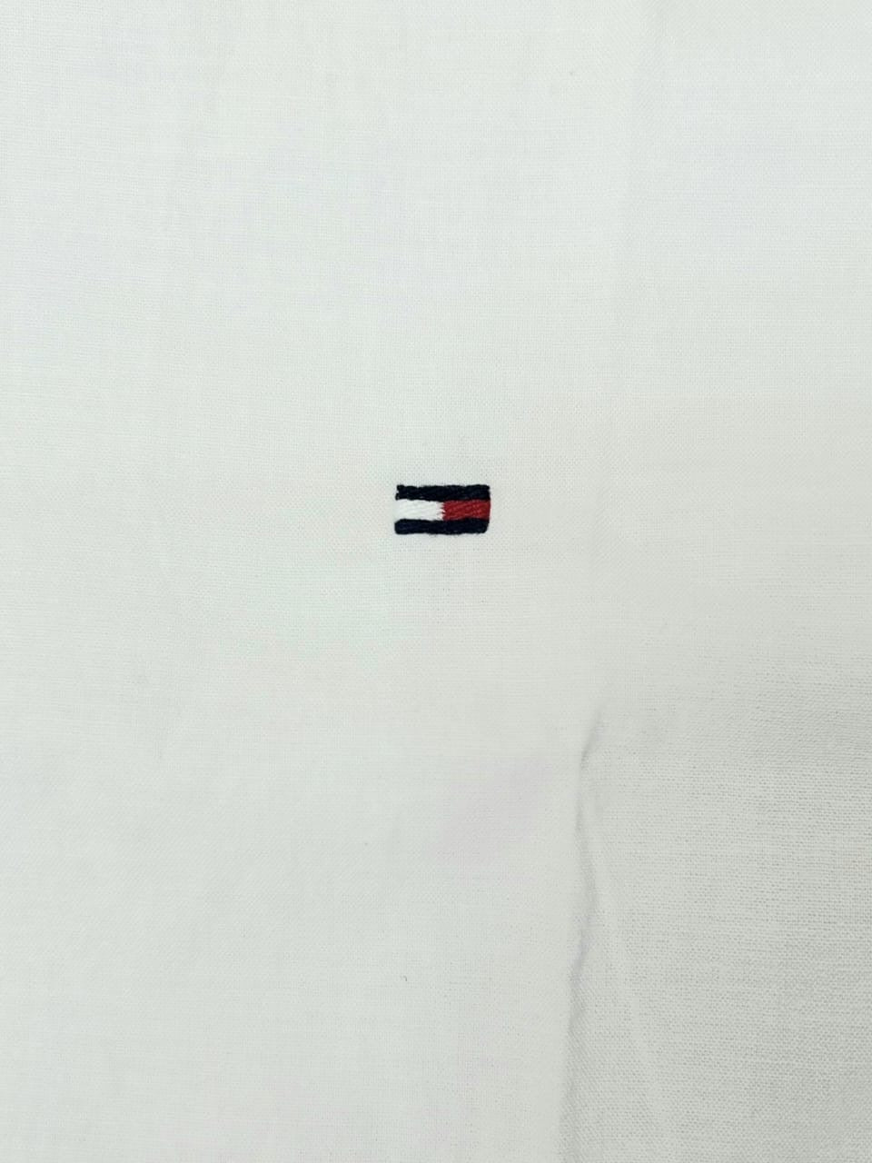 Tommy Hilfiger Regular Fit Poplin Cotton Shirt in white