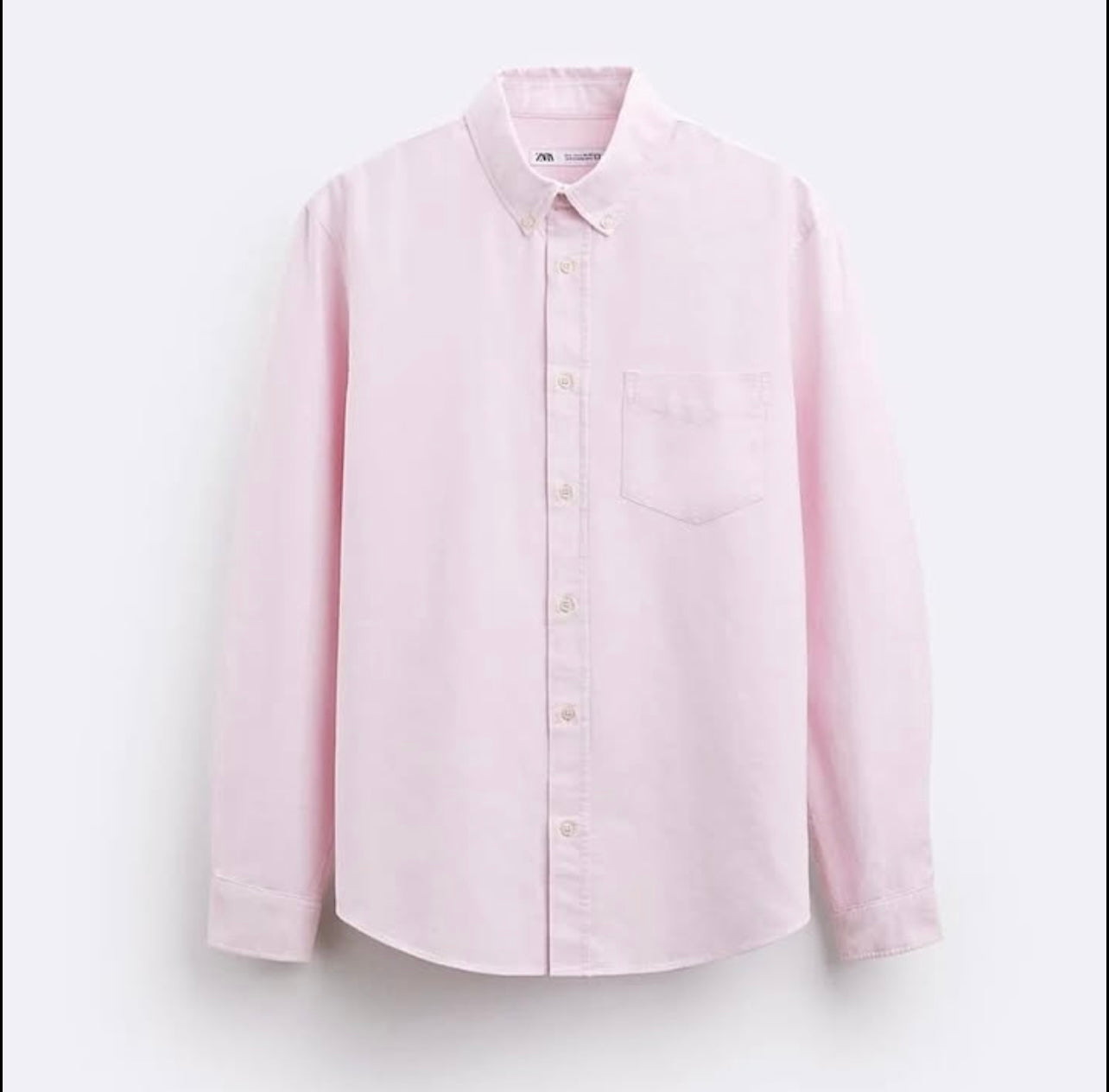 Zara Oxford Cotton Shirt in Pink