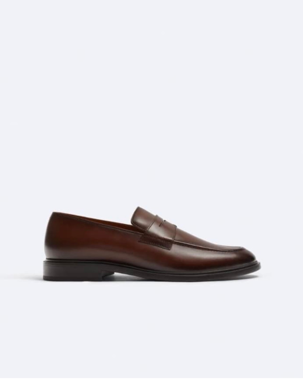 Zara Brown Penny Strap Loafers
