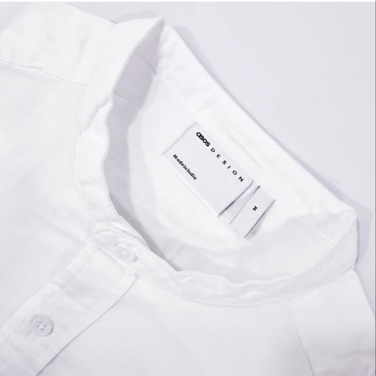 Asos Slim Fit White Oxford Cotton Short Sleeve Shirt