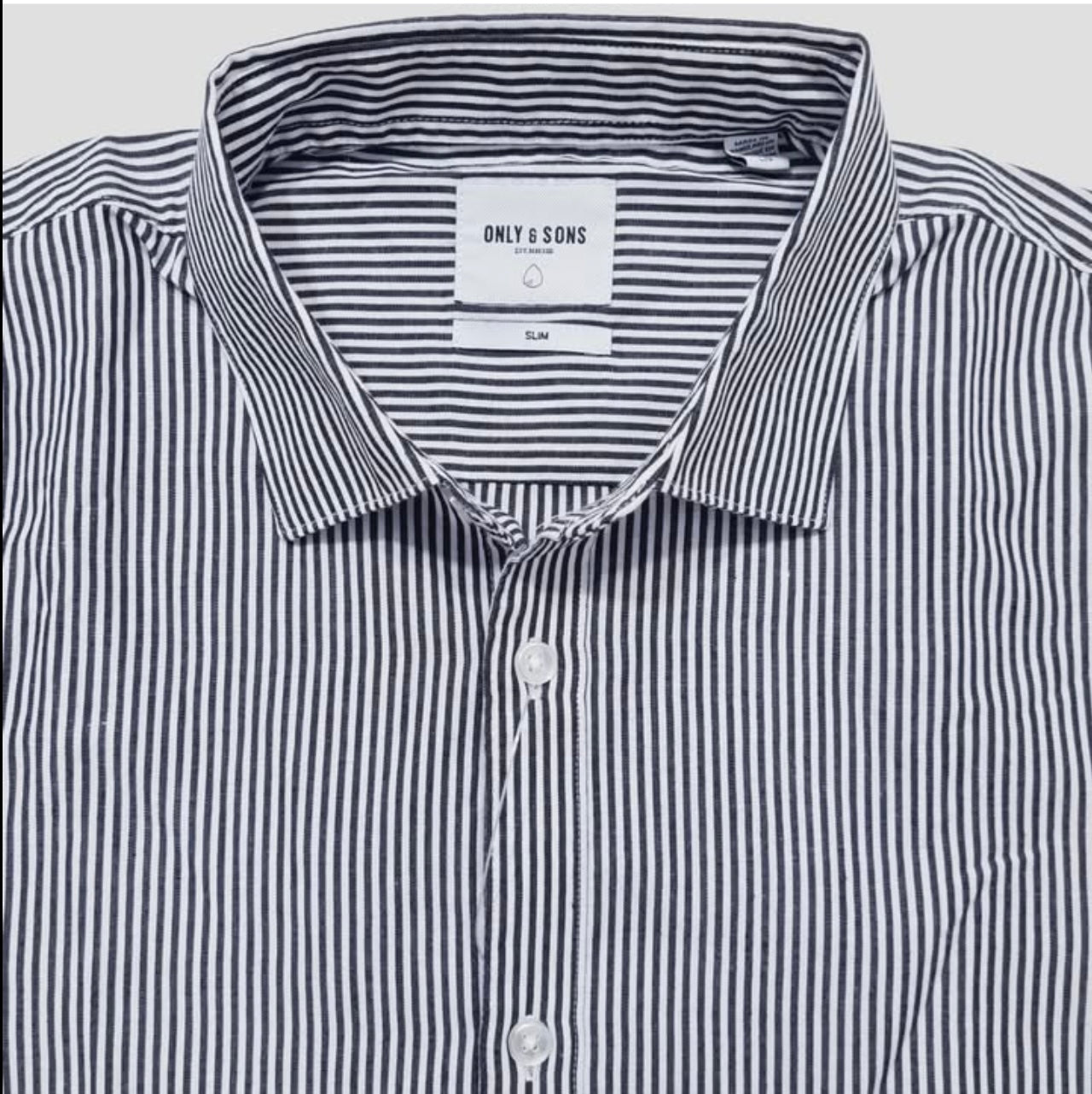 Only & Sons Slim Fit Stripe Cotton Button Cuff Shirt