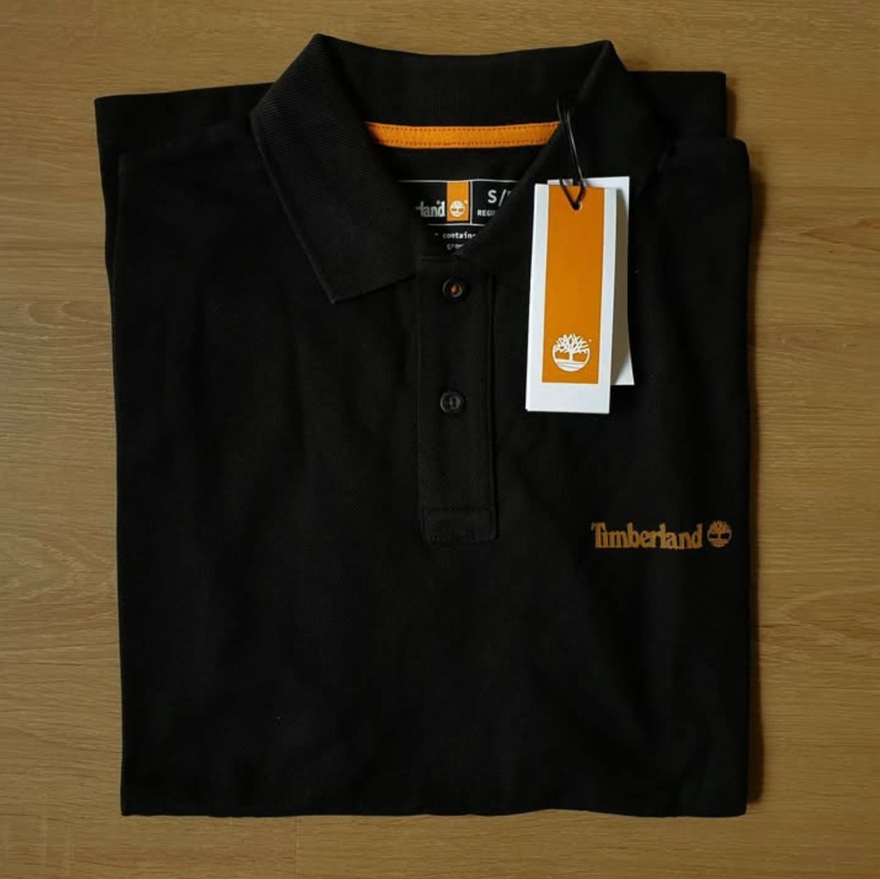 Timberland Regular Fit Black Polo Shirt in Pique Cotton