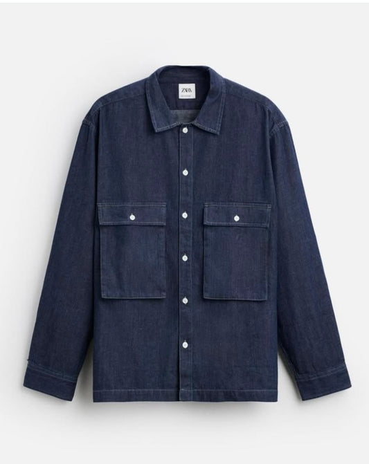 Zara Regular Fit Denim Shirt With Pockets
