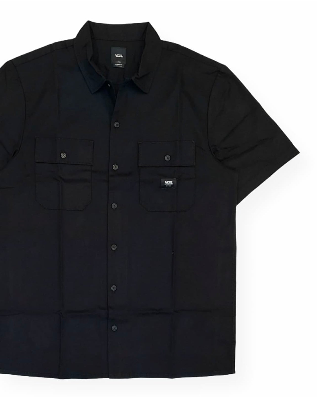 Vans Regular Fit Shirt in Black with Utility Pockets