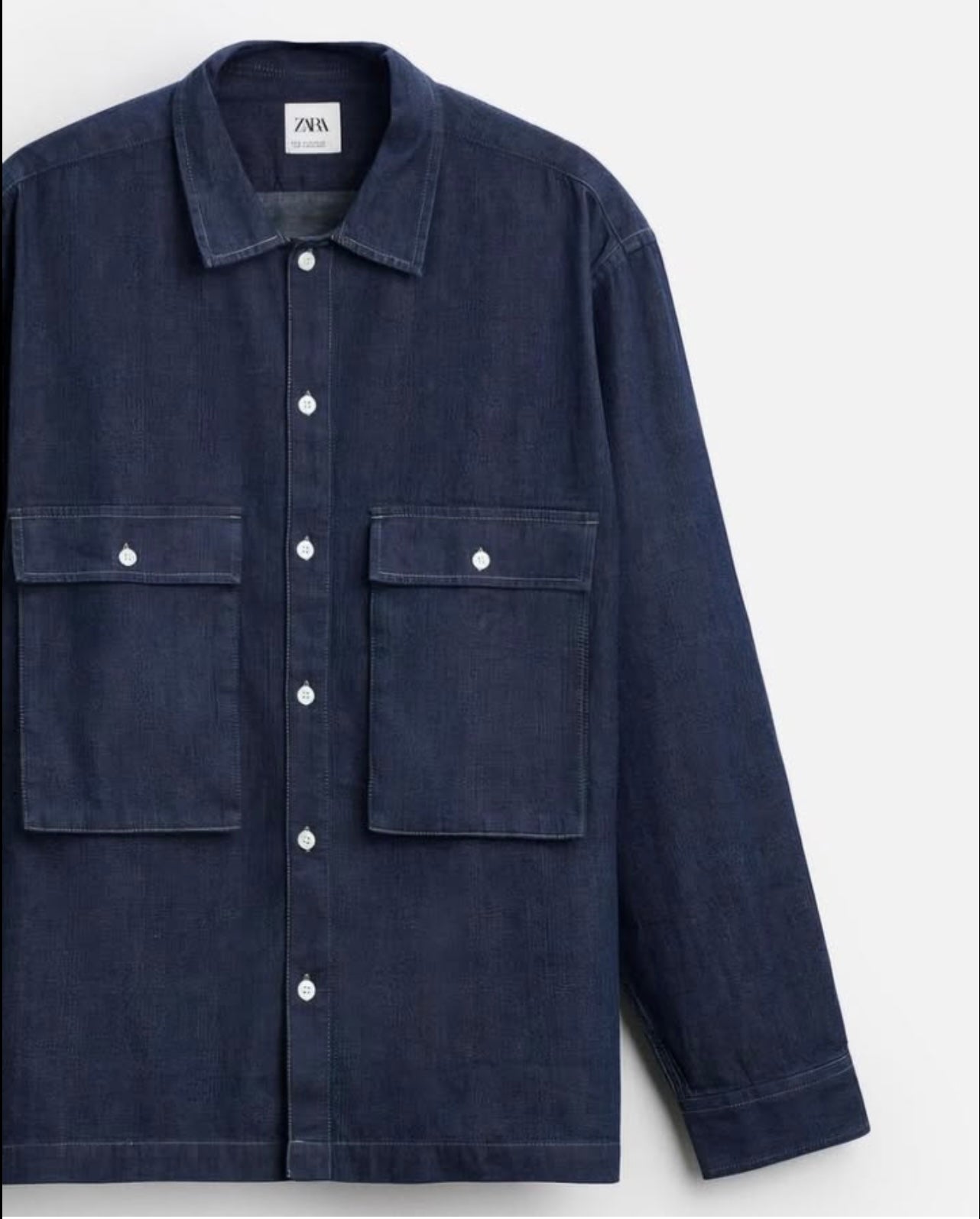 Zara Regular Fit Denim Shirt With Pockets