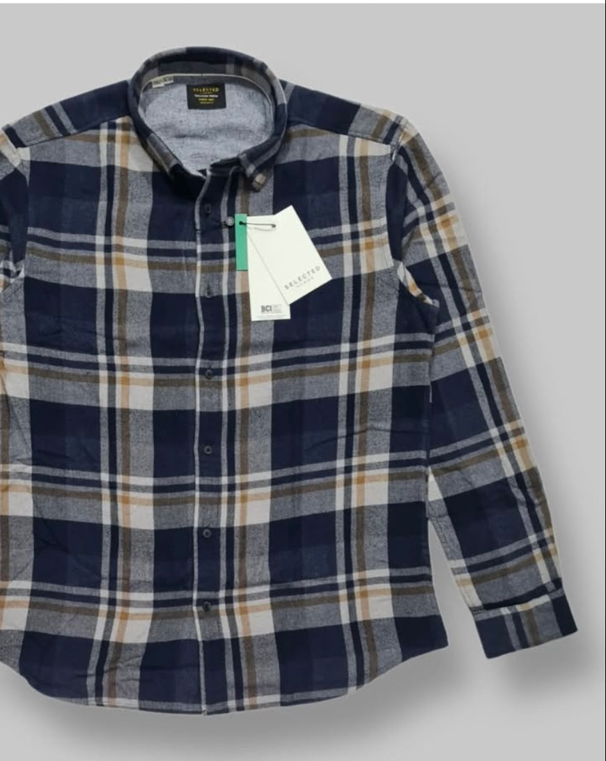 Selected Homme Regular Fit Plaid Button Cuff Shirt