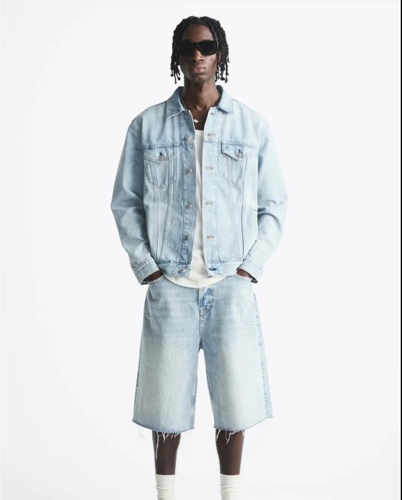 Zara Denim Jacket in Light Blue Wash