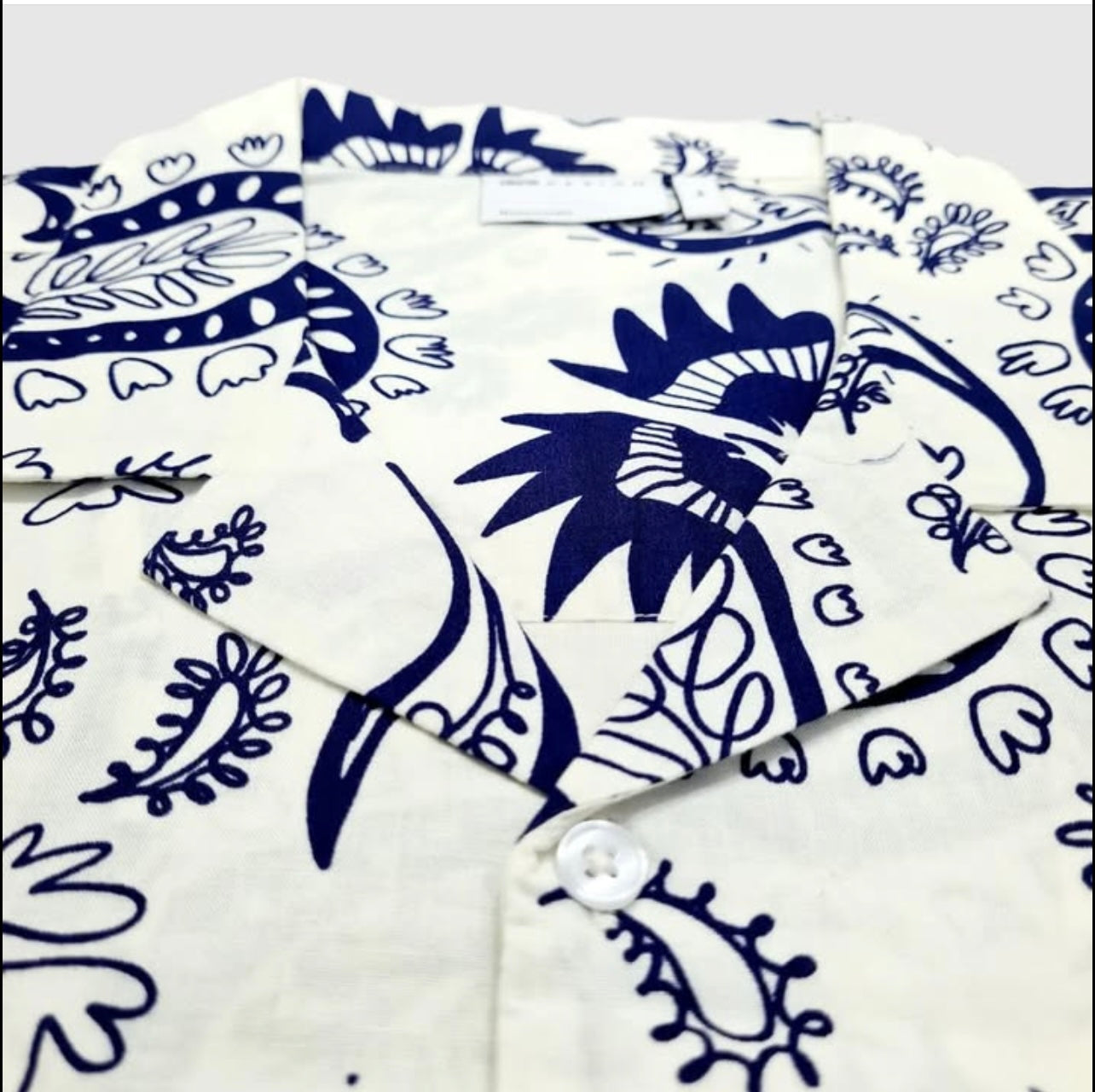 Asos Off-White Short Sleeve Shirt With Paisley Pattern