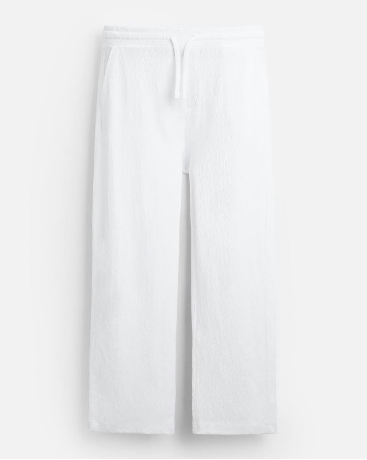 Zara Textured Trousers in White
