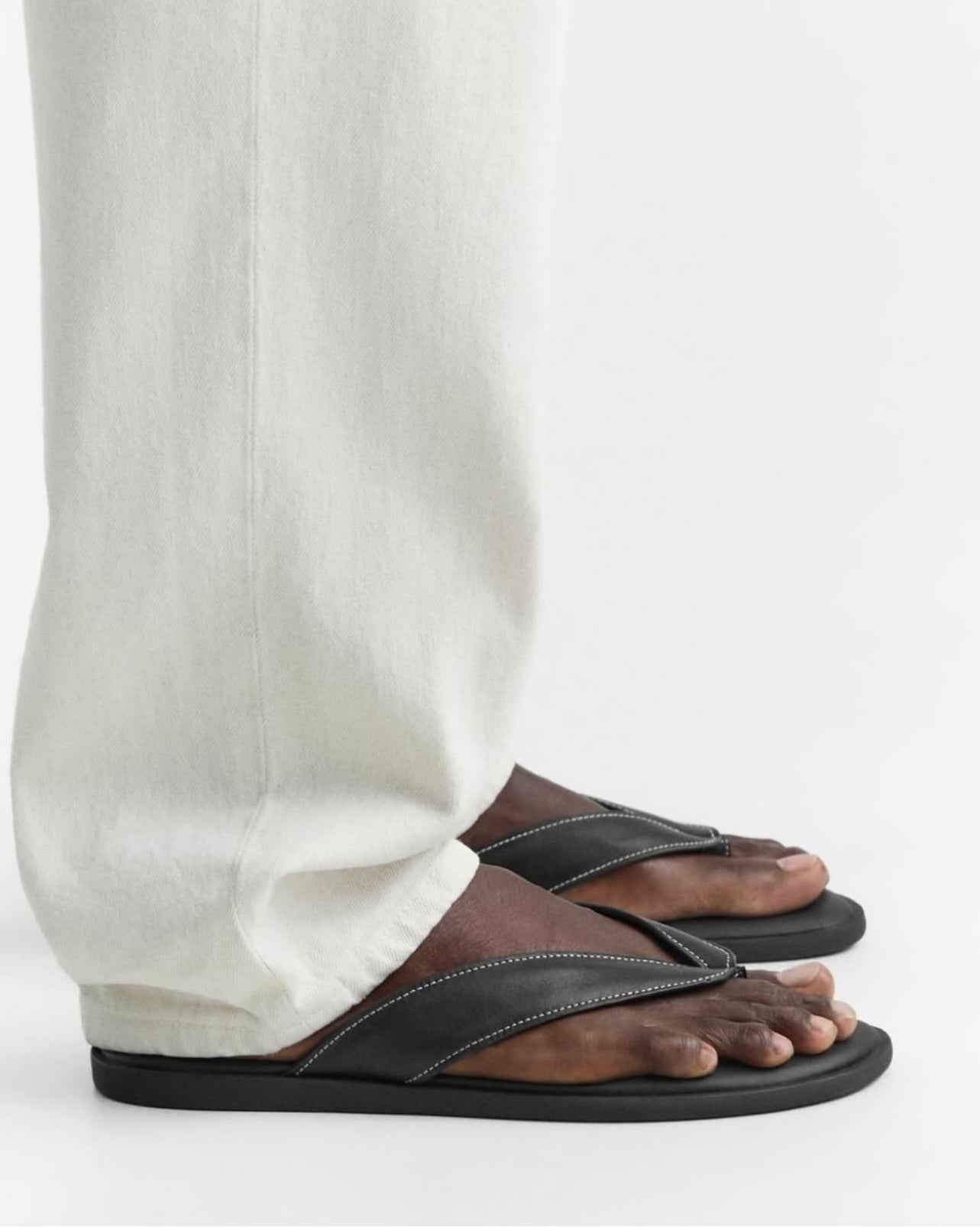 Zara Leather Sandal in Black