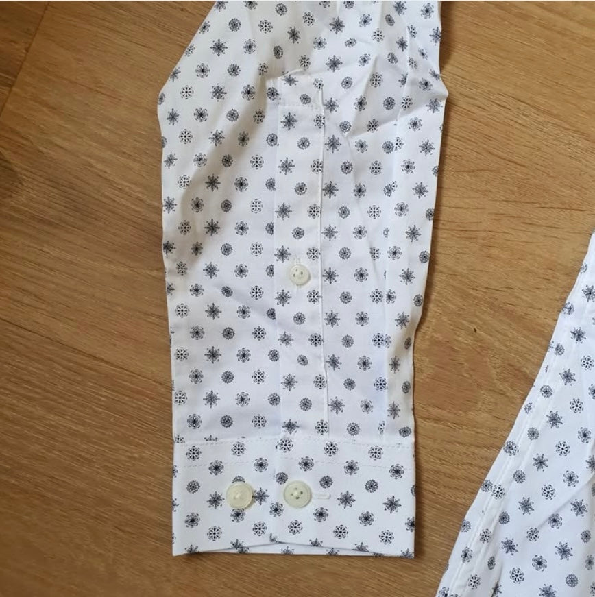 Asos Slim Fit White Pattern Cotton Button Cuff Shirt
