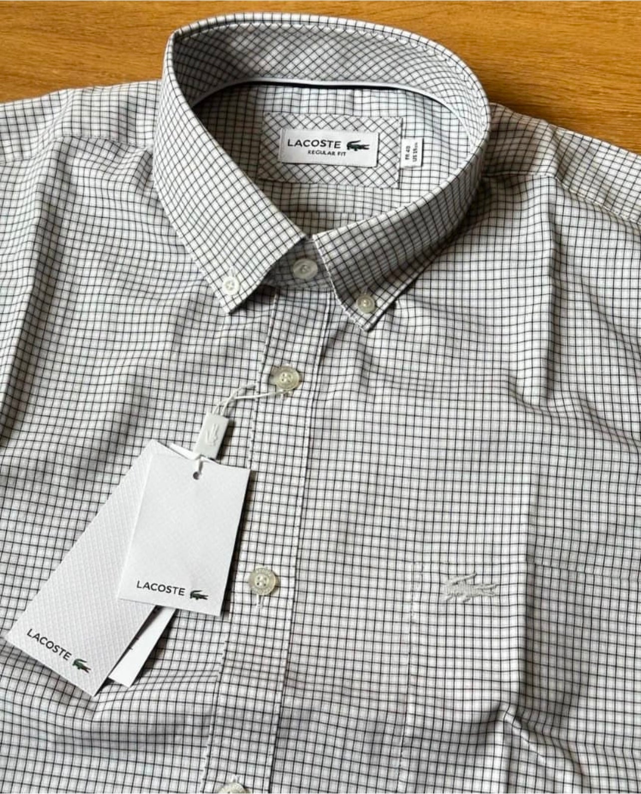 Lacoste Regular Fit Green Check Shirt