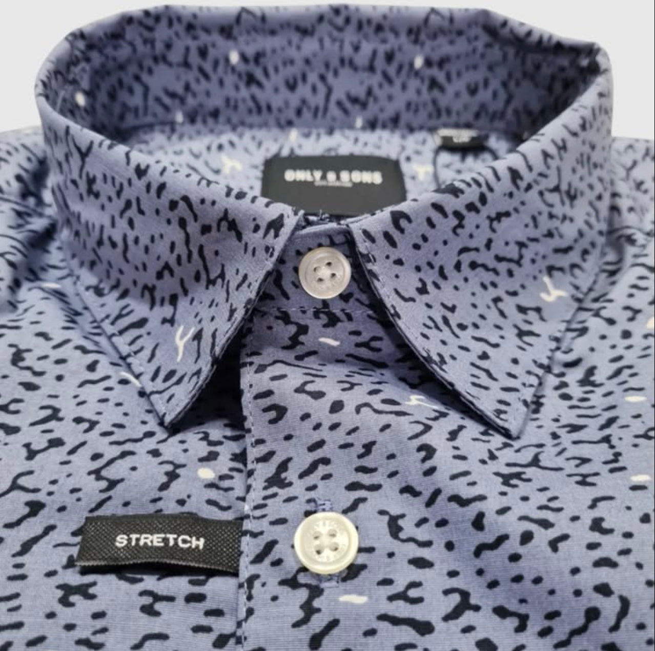 Only & Sons Slim Fit Pattern Cotton Button Cuff Shirt