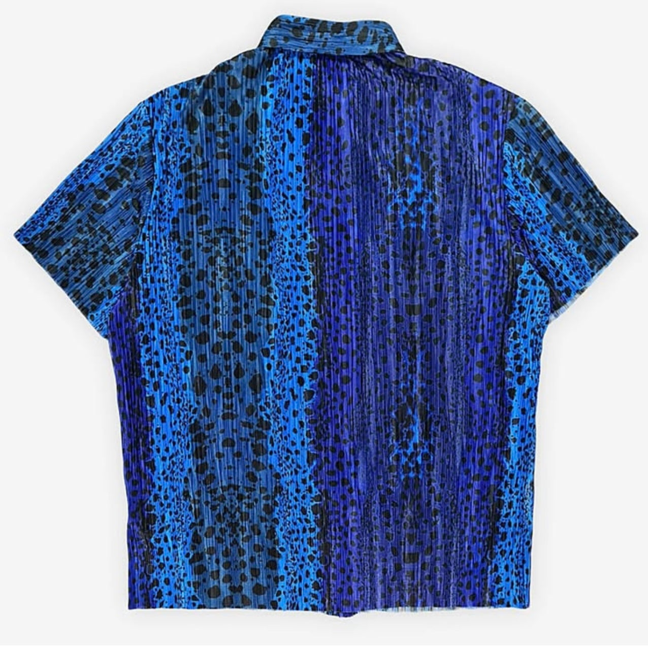 Asos Regular Fit Plisse Shirt in Blue Animal Print