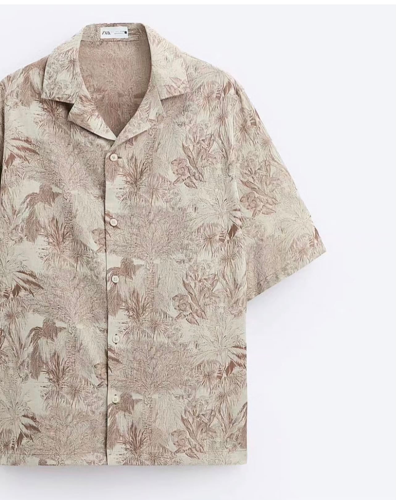 Zara Jacquard Palm Tree Shirt