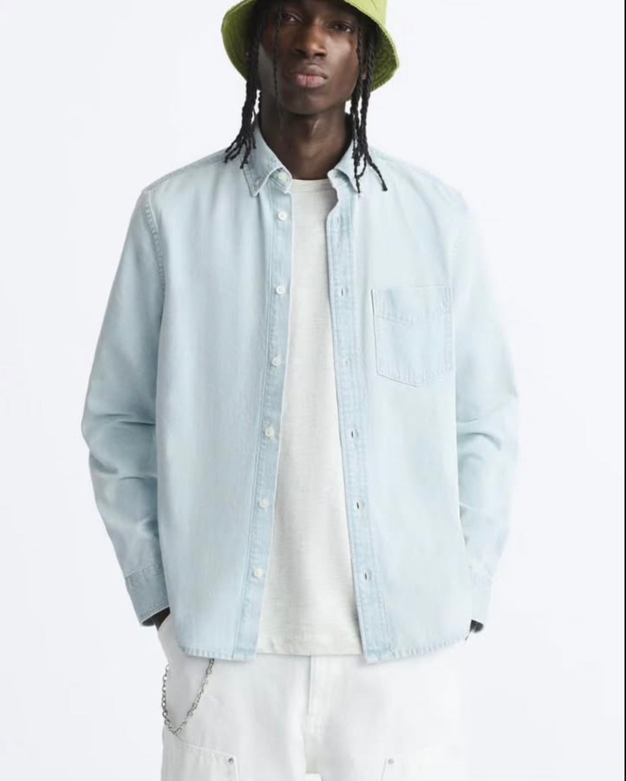 Zara Regular Fit Denim Shirt in Blue