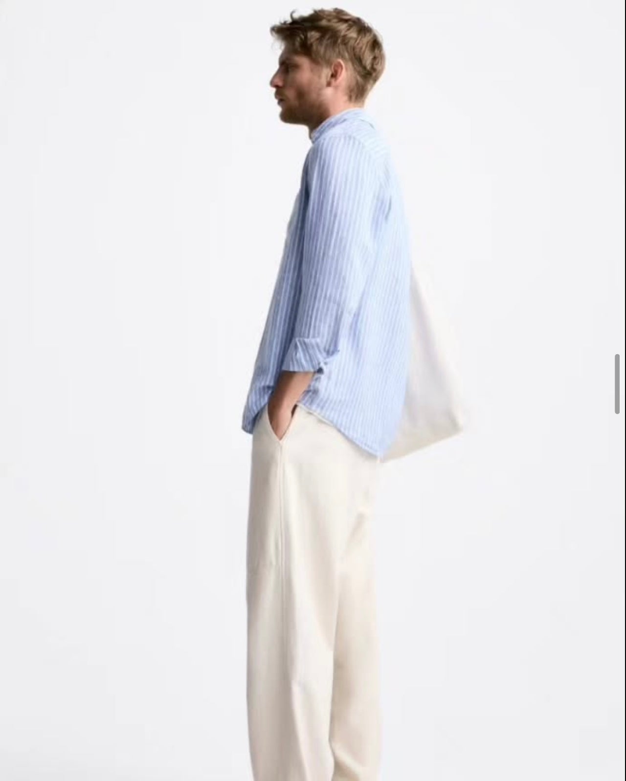 Zara Linen shirt in Blue Stripes