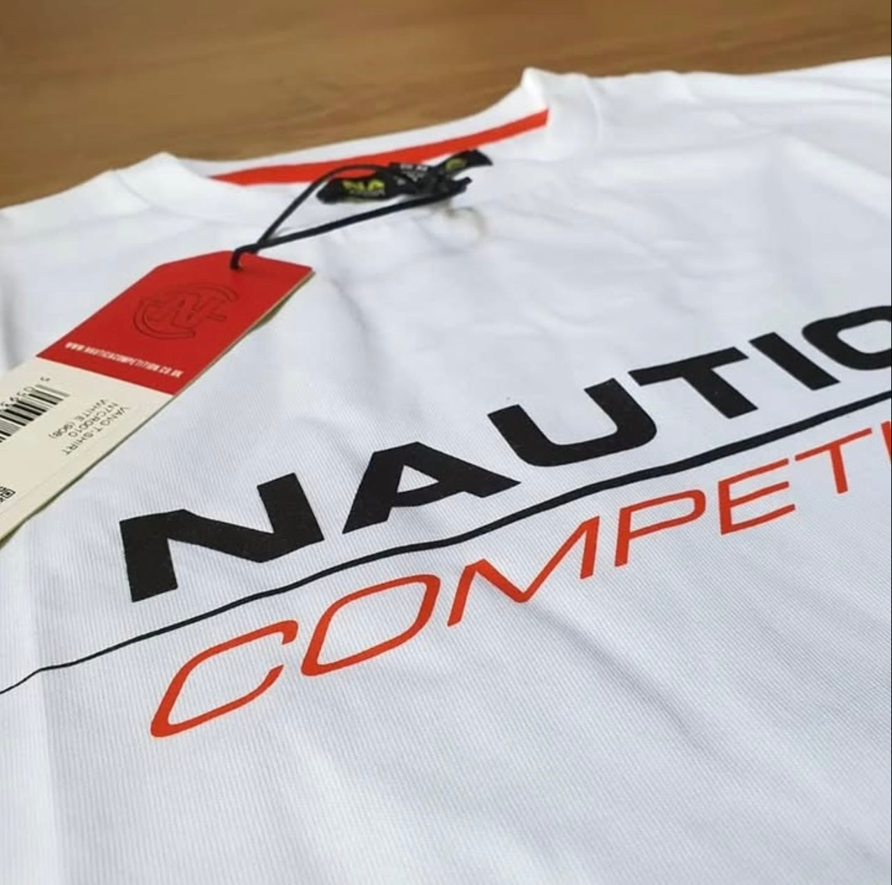 Nautica Regular Fit White Digital Print Cotton  T Shirt