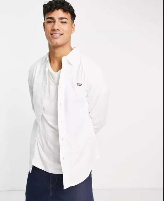 Levi’s Regular Fit White Oxford Cotton Button Cuff Shirt