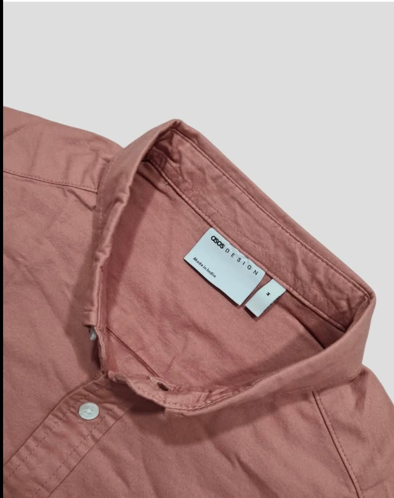Asos Slim Fit Burnt Orange Oxford Cotton Button Cuff Shirt