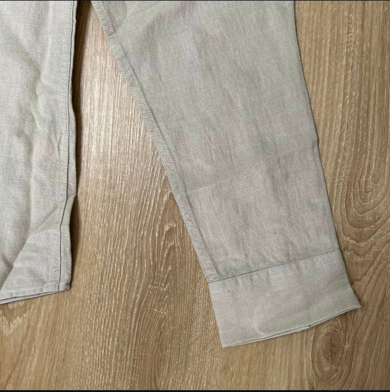Asos Oatmeal Shirt in Grandad Collar