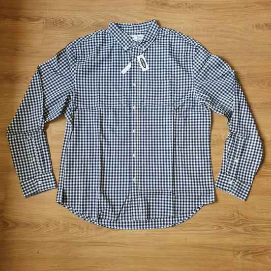 Old Navy Slim Fit Blue Check Cotton Button Cuff Shirt