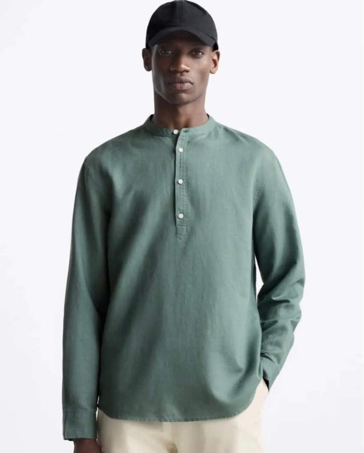 Zara Cotton/ Linen Shirt in Green