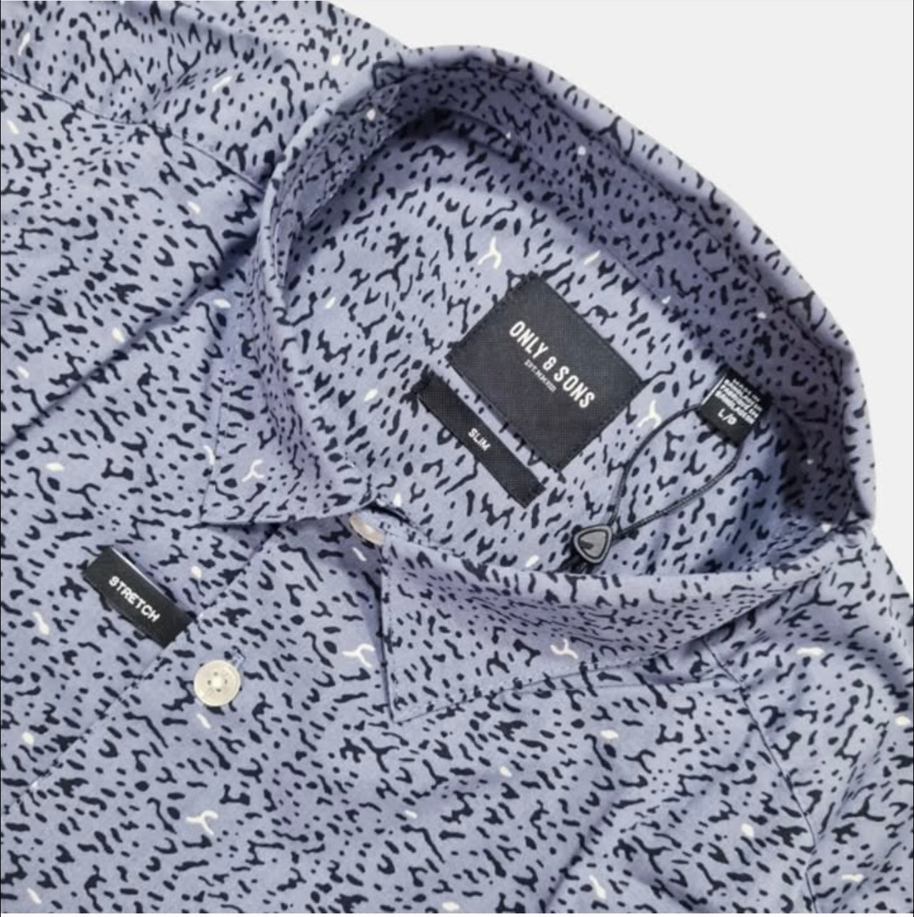Only & Sons Slim Fit Pattern Cotton Button Cuff Shirt