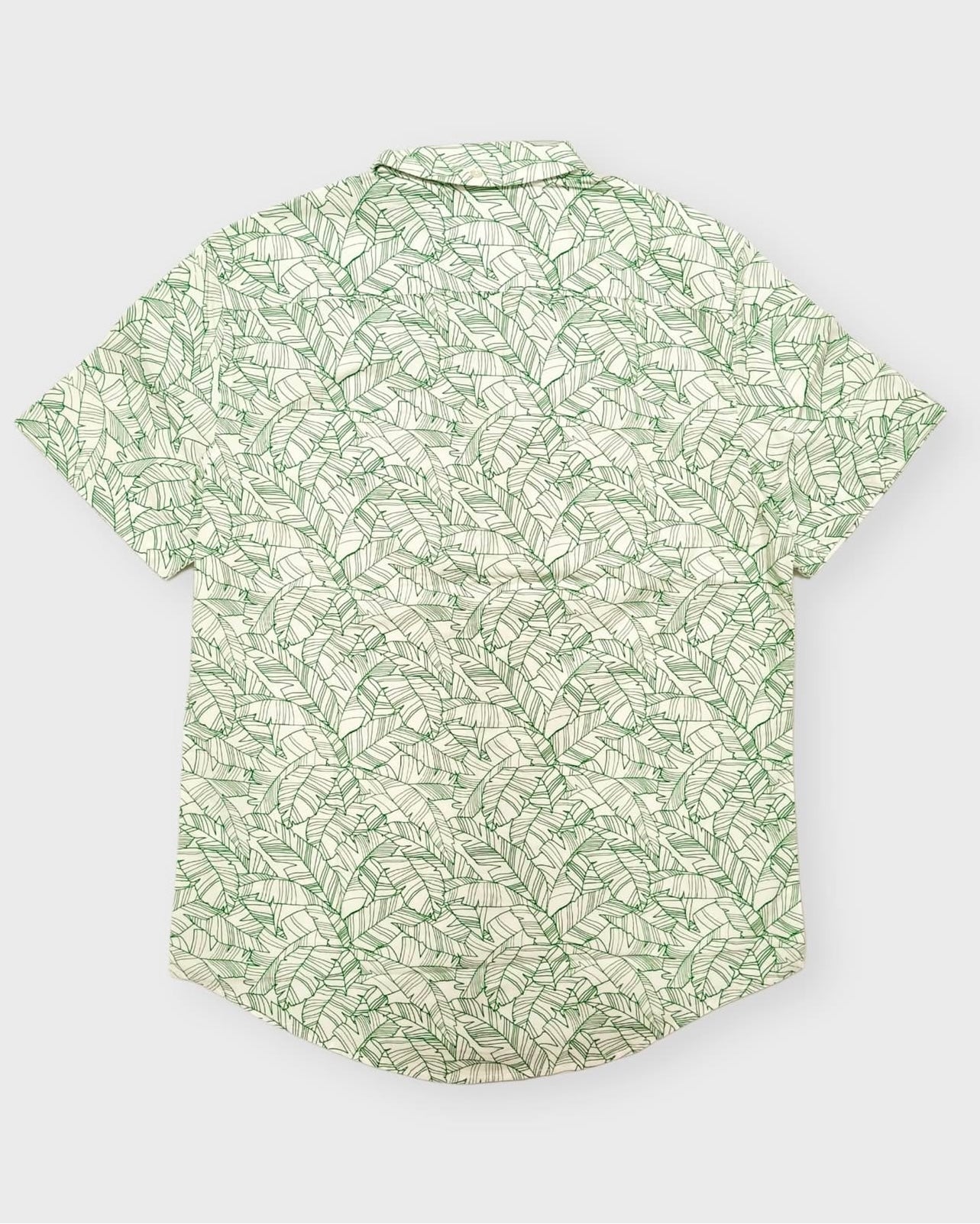 Tommy Hilfiger Green Pattern Cotton Short Sleeve Shirt