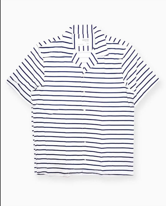 Selected Homme White Shirt in Navy Stripes