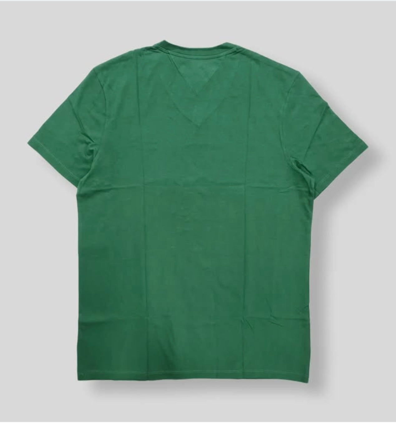 Tommy Hilfiger Regular Fit Cotton V Neck Short Sleeve T Shirt in Green