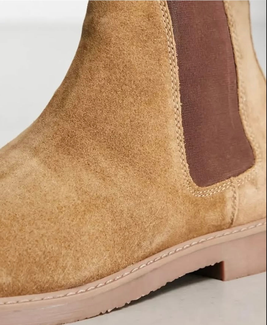 Red Tape Suede Chelsea Boots in Brown