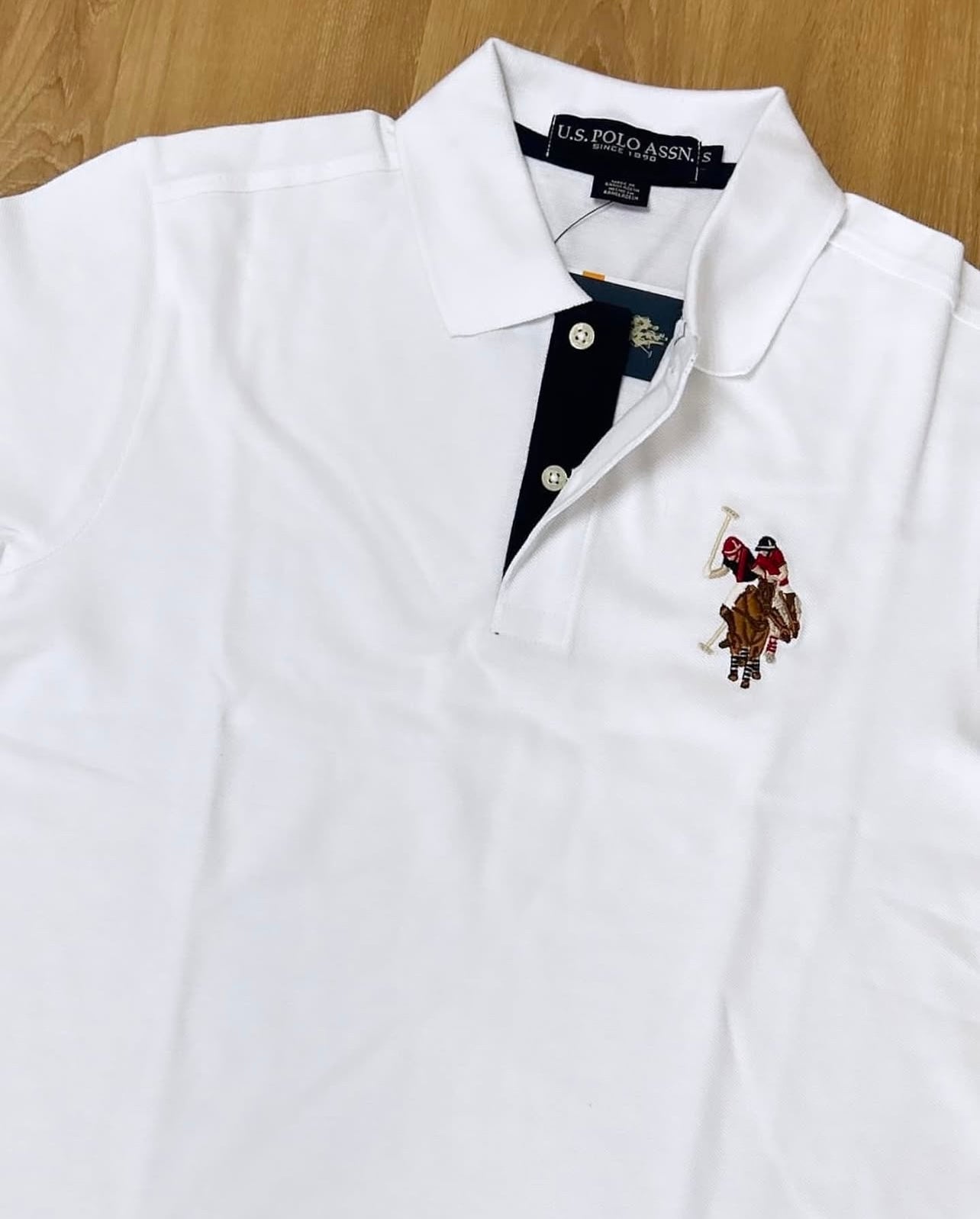 US Polo Assn Regular Fit Pique Polo Shirt in White