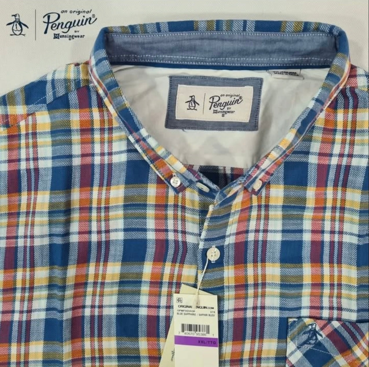 Penguin Regular Fit Multi Check Cotton Button Cuff Shirt