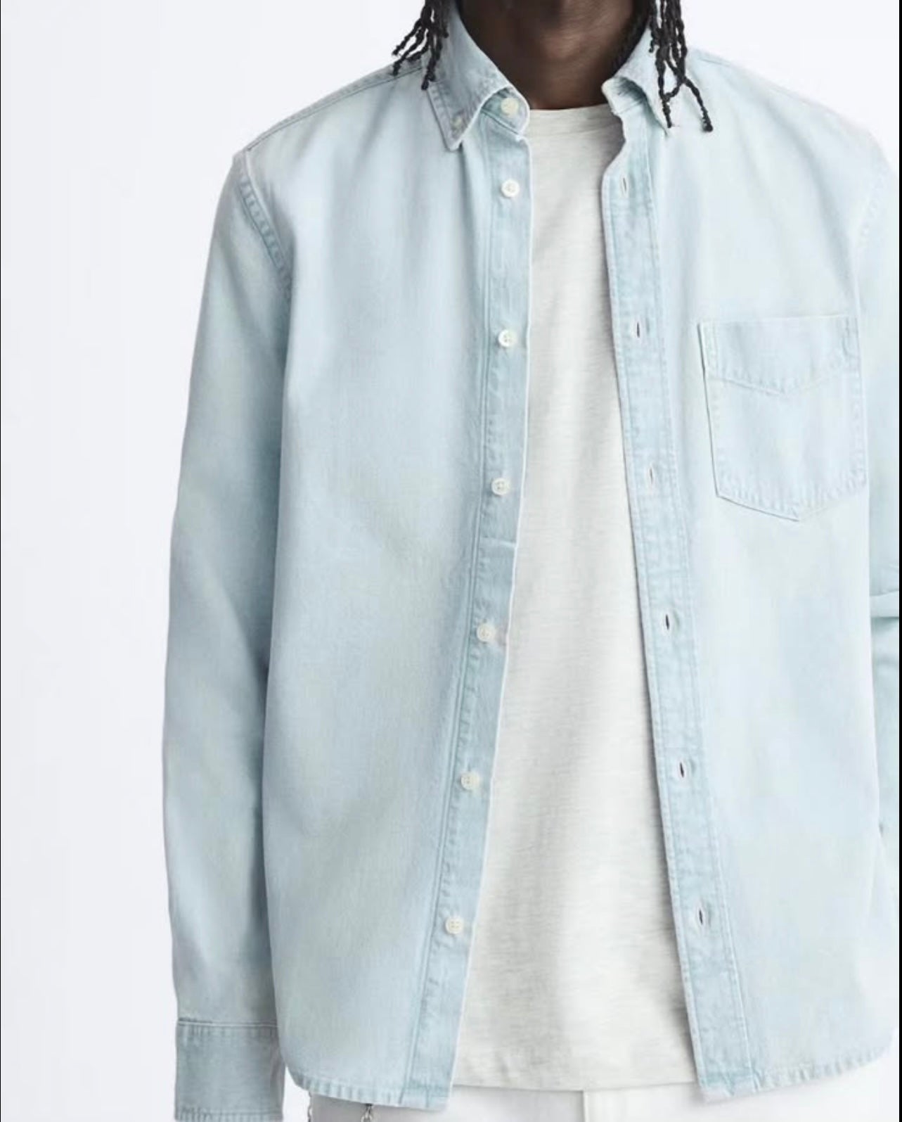 Zara Regular Fit Denim Shirt in Blue