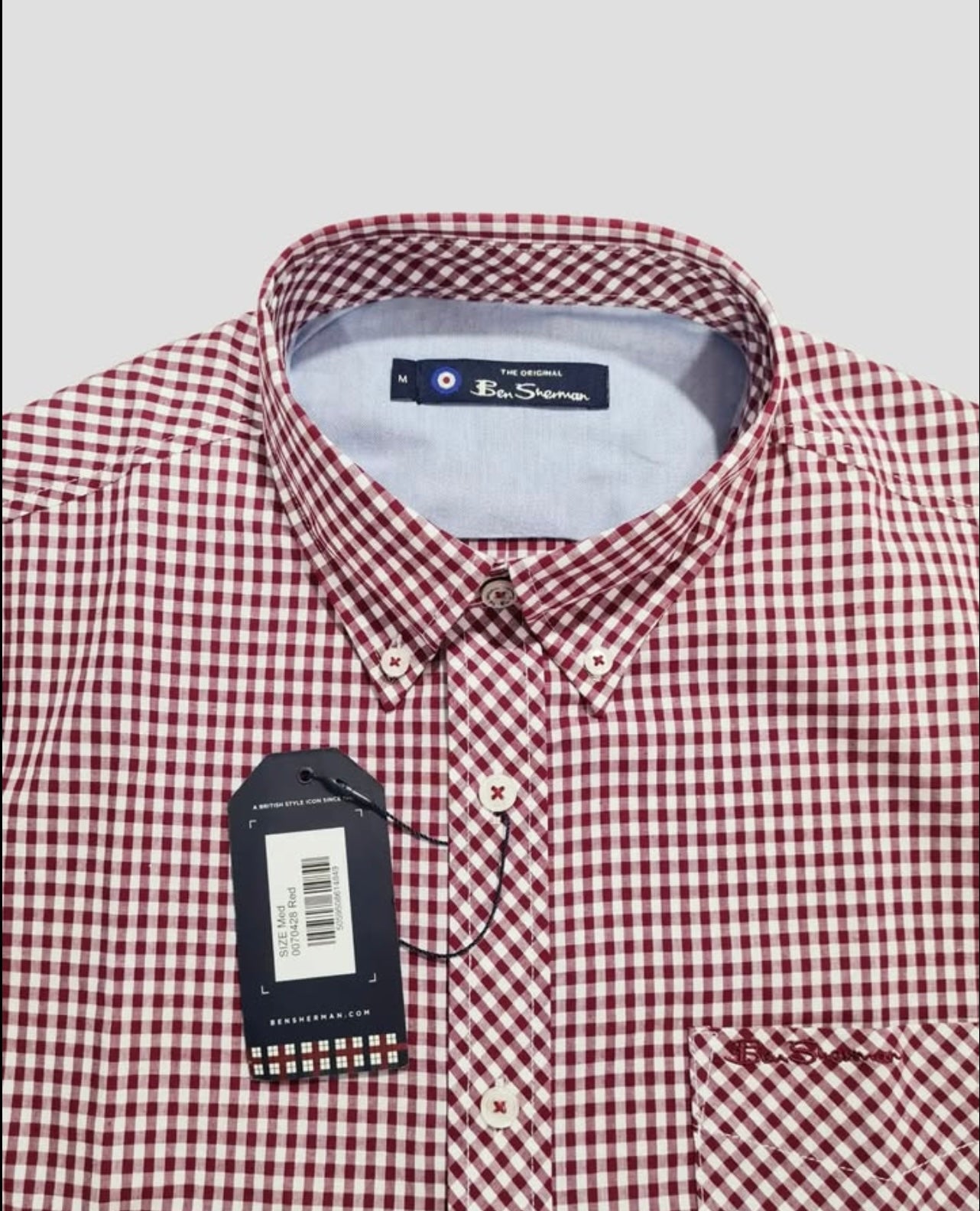 Ben Sherman Regular Fit Red Check Cottom Button Cuff Shirt