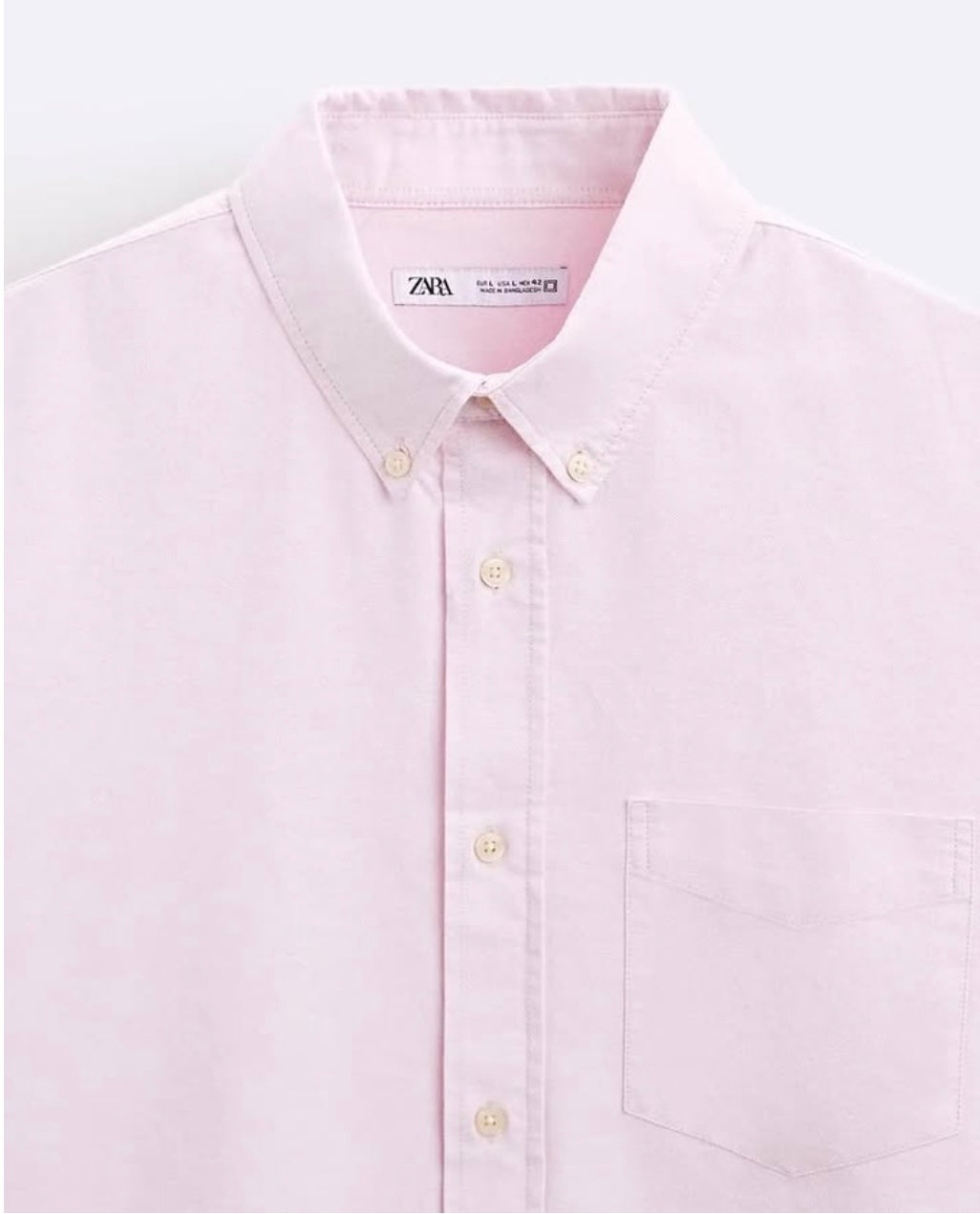 Zara Oxford Cotton Shirt in Pink