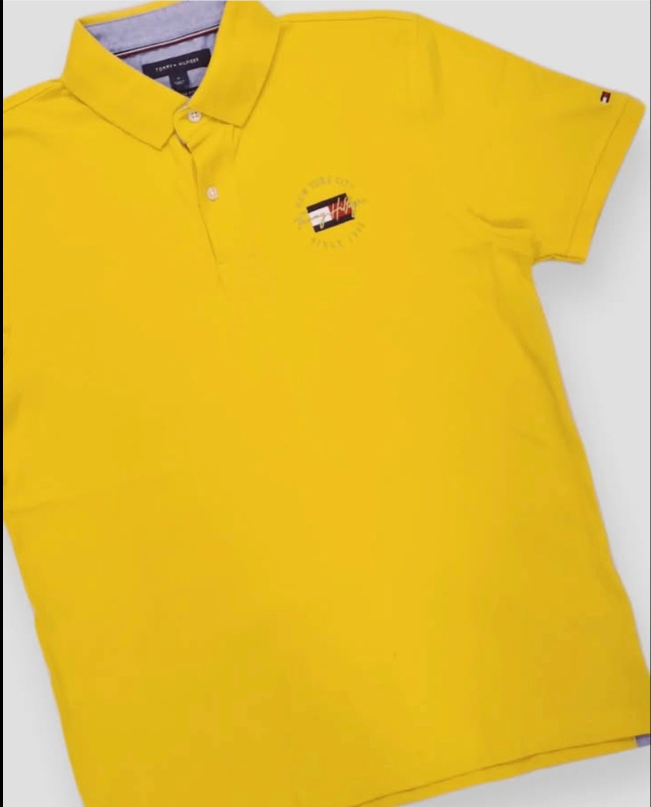 Tommy Hilfiger Regular Fit Pique Polo in Yellow