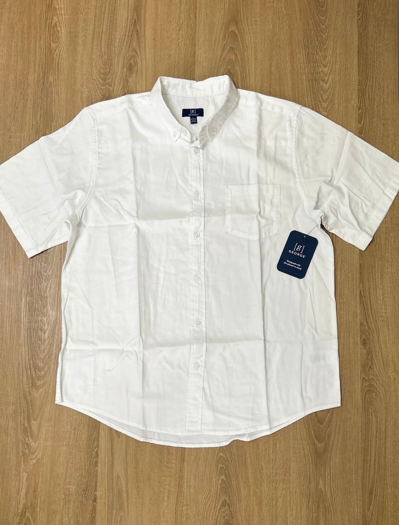 George Regular Fit Oxford Cotton Shirt in White