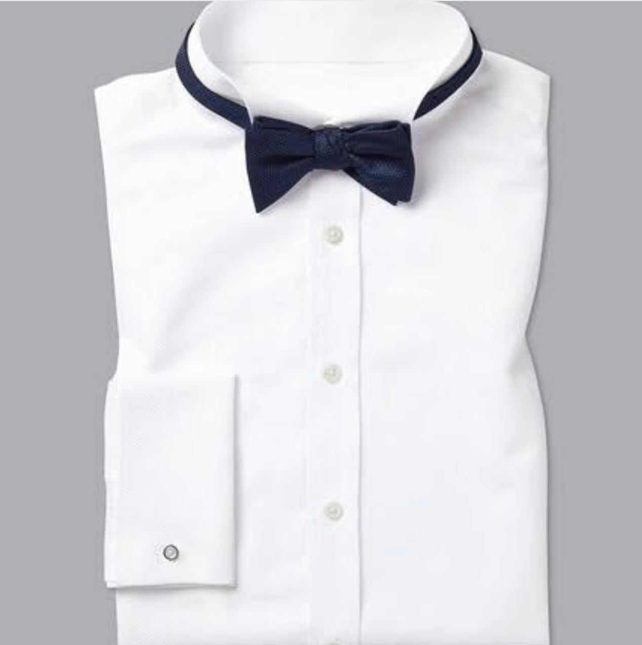 Charles Tyrwhitt Slim Fit White Egyptian Cotton Double Cuff Shirt With Wing Collar