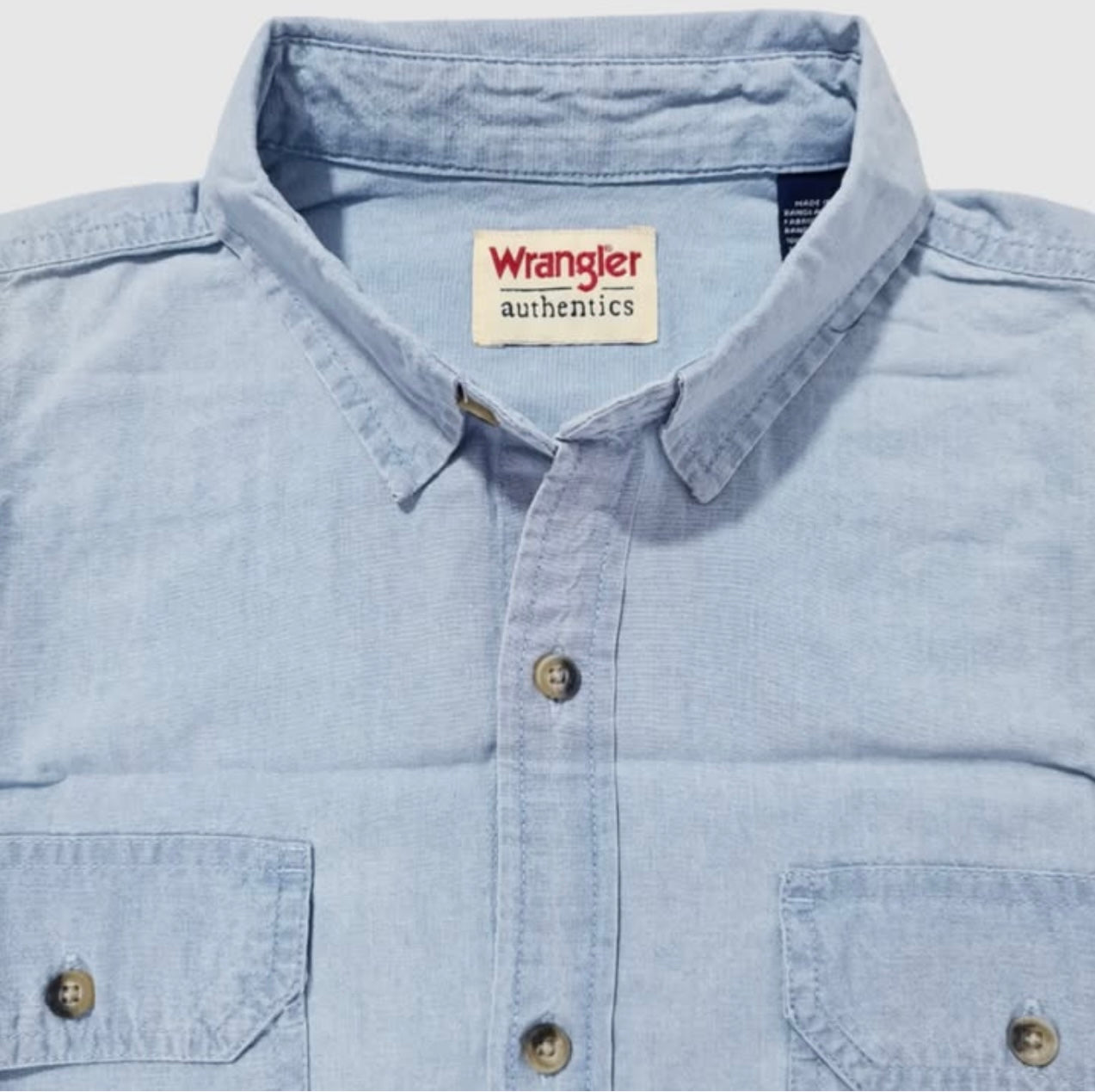 Wrangler Regular Fit Blue Utility Shirt