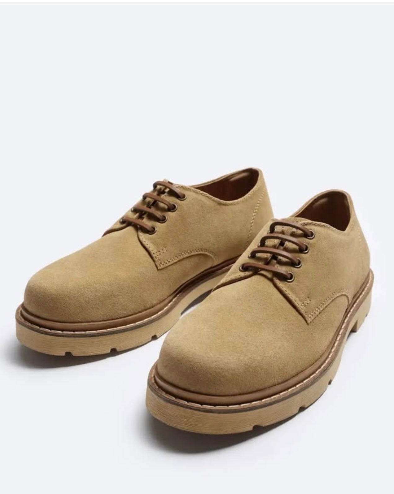 Zara Suede Shoes With Track Soles
