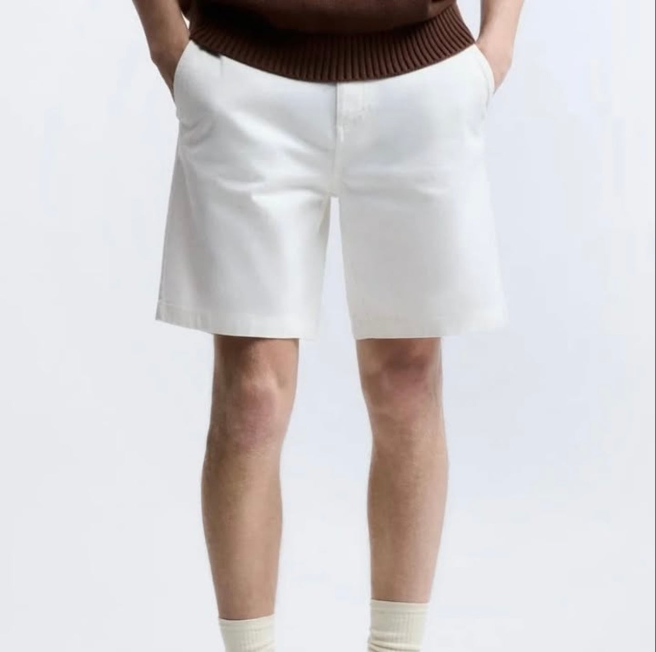 Zara Chinos Shorts in White