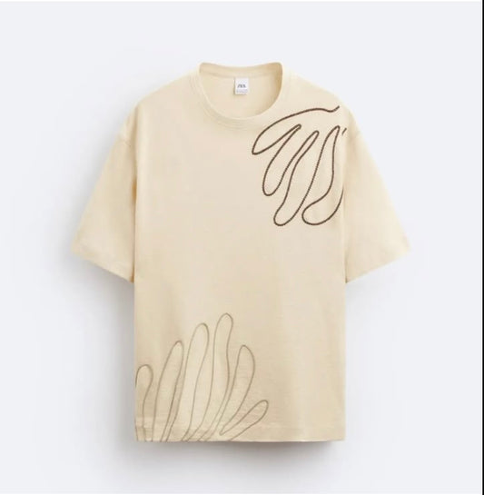 Zara T Shirt With Embroidery