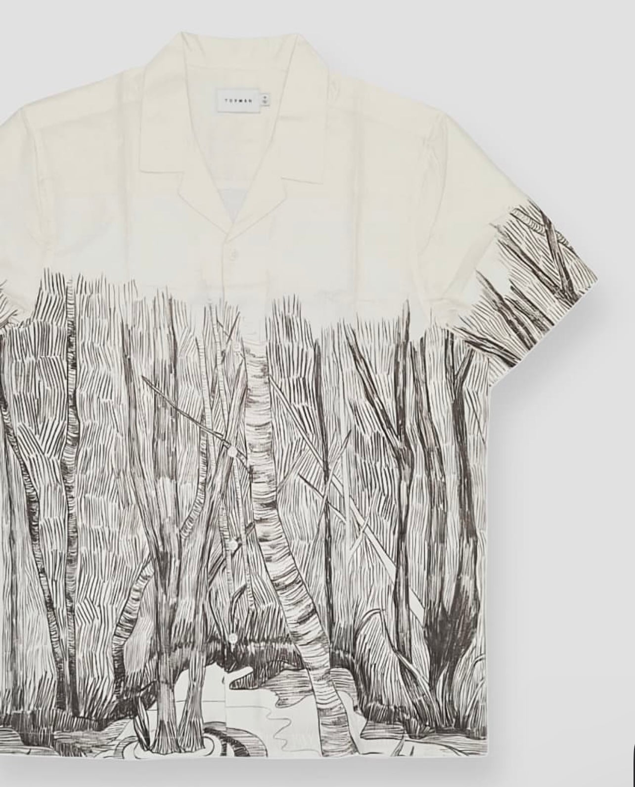 Topman Regular Fit Off White Cotton Shirt in Pattern
