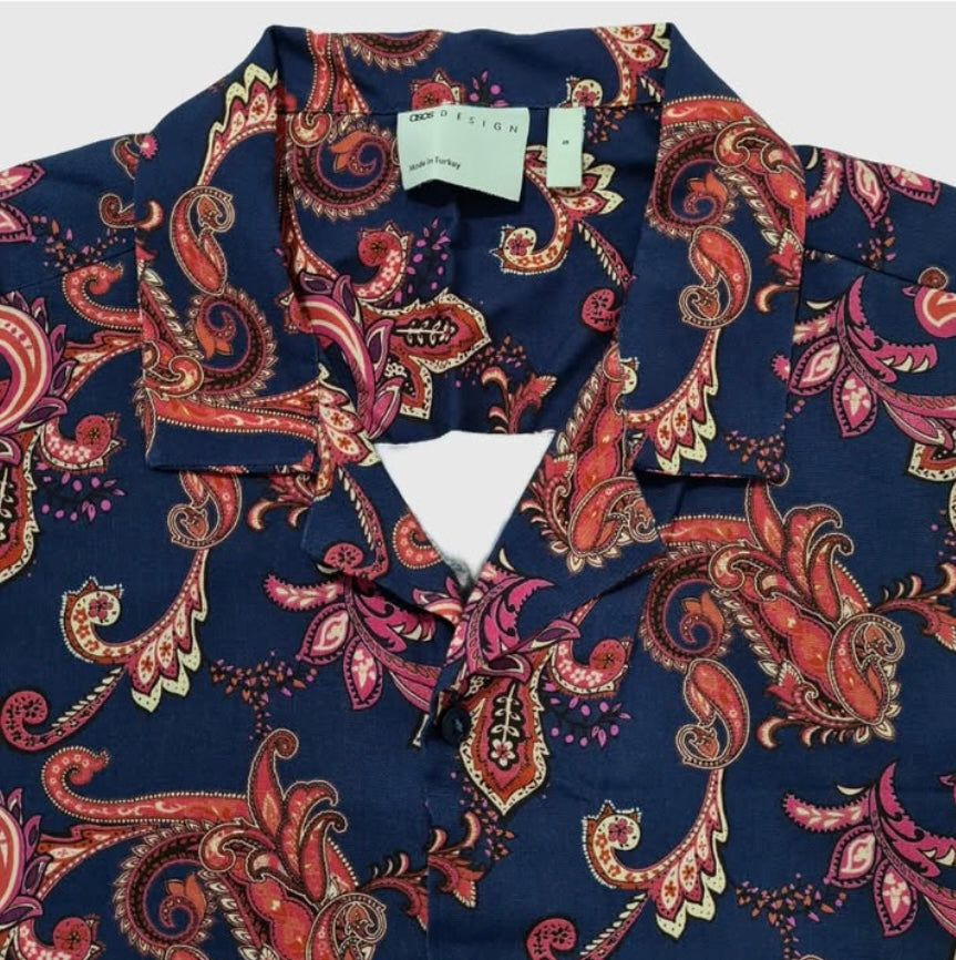 Asos Regular Fit Pattern Short Sleeve Shirt