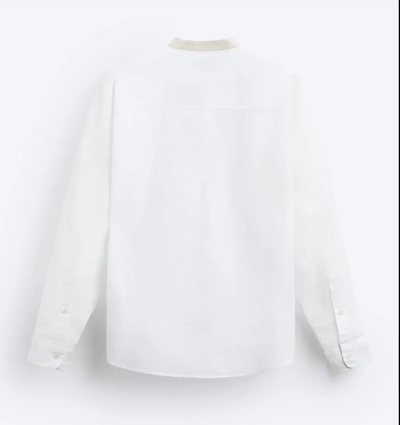 Zara Linen/ Cotton Shirt Blend Shirt in White
