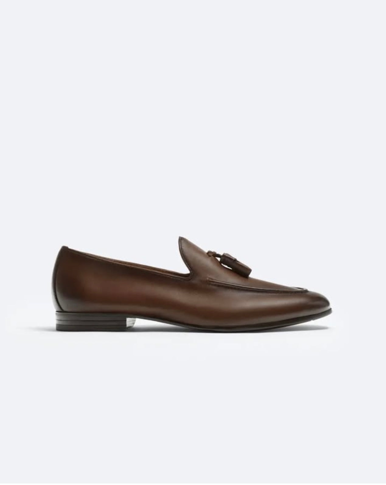 Zara Leather Loafers in Brown