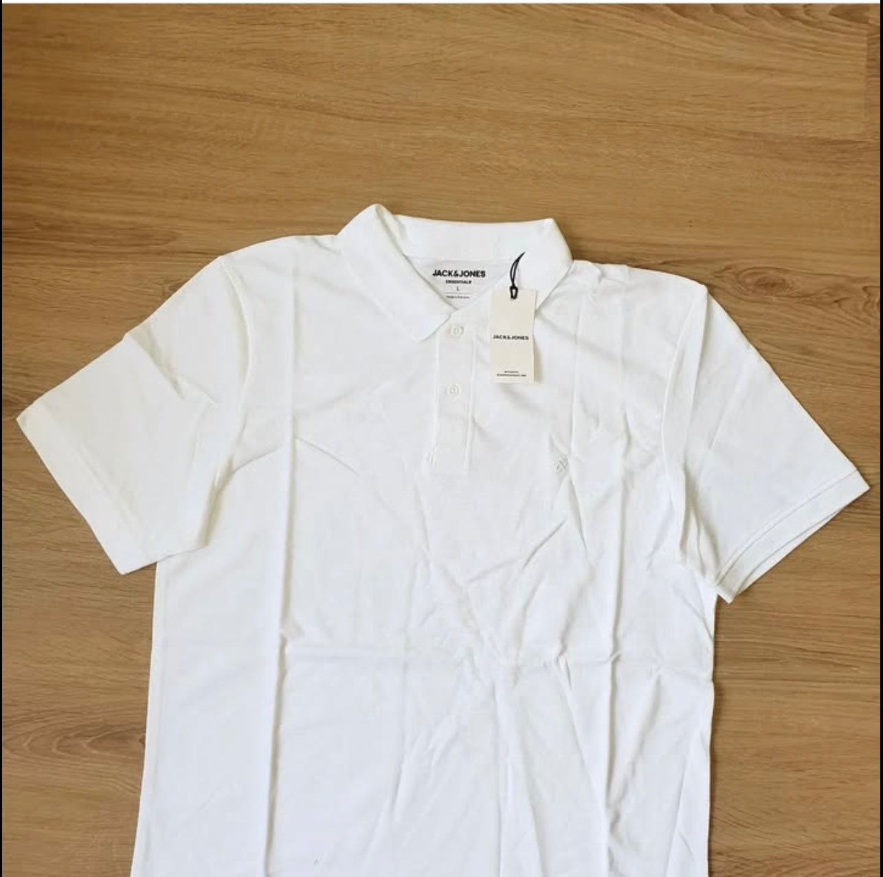 Jack & Jones Slim Fit White Pique Polo Shirt