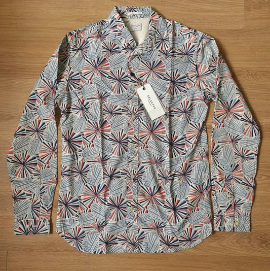 Selected Homme Slim Fit Pattern Cotton Button Cuff Shirt